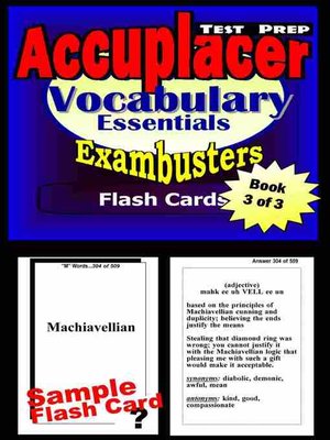 cover image of Accuplacer Test Prep Vocabulary Review - Exambusters Flash Cards - Workbook 3 of 3